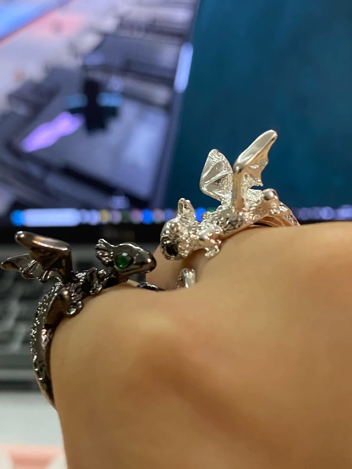 Toothlesstreasuress Adjustable Rings 2.0 couple set